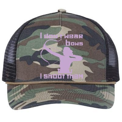 I Dont Wear Bows I Shoot Them Funny Archery Bow Lover Gift Retro Rope Trucker Hat Cap