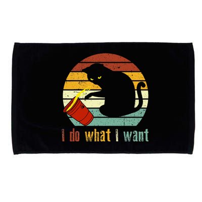 I Do What I Want Cat Coffee Black Cat Red Cup Funny Graphic Microfiber Hand Towel