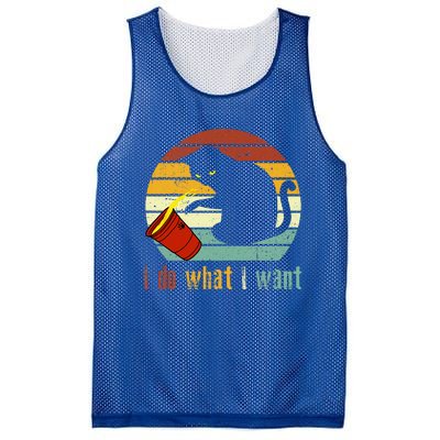 I Do What I Want Cat Coffee Black Cat Red Cup Funny Graphic Mesh Reversible Basketball Jersey Tank