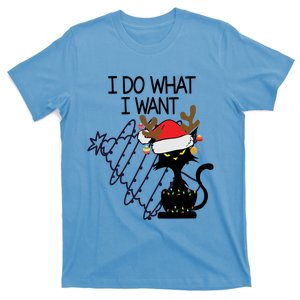 I Do What I Want Christmas Tree Cat Cool Gift T-Shirt