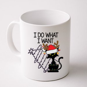 I Do What I Want Christmas Tree Cat Cool Gift Coffee Mug