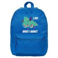 I Do What I Want Cat Destroys Christmas Tree Meme Funny Gift 16 in Basic Backpack