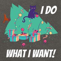 I Do What I Want Cat Destroys Christmas Tree Meme Funny Gift Cotton Canvas Backpack