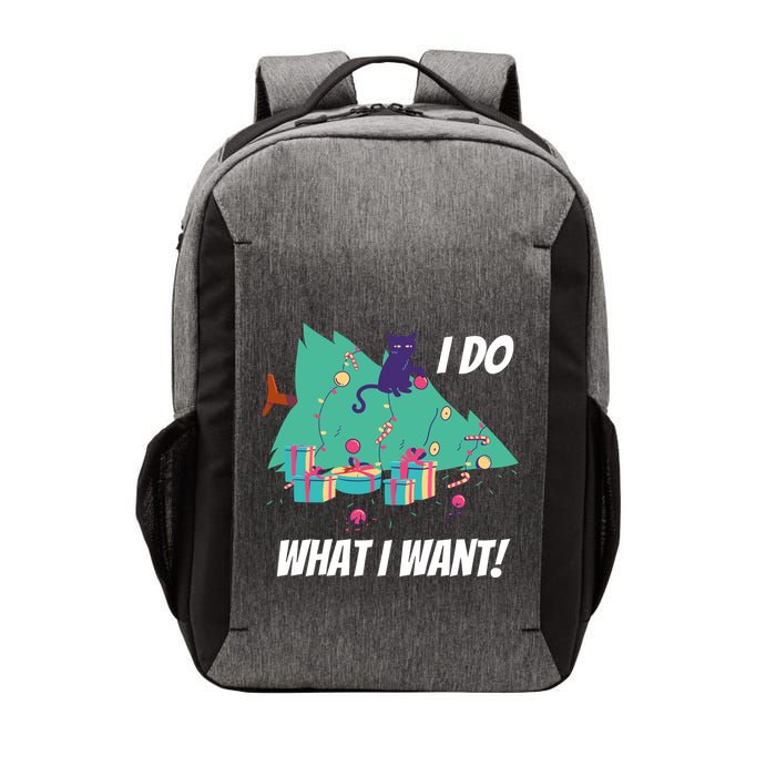 I Do What I Want Cat Destroys Christmas Tree Meme Funny Gift Vector Backpack