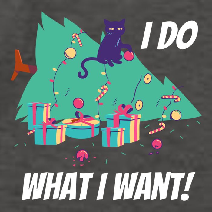 I Do What I Want Cat Destroys Christmas Tree Meme Funny Gift Vector Backpack