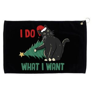 I Do What I Want Funny Christmas Cat Knocking Tree Down Meaningful Gift Grommeted Golf Towel