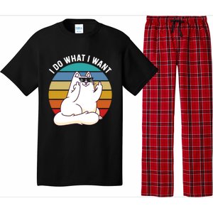 I Do What I Want Funny Cat Attitude Cat Lover Pajama Set