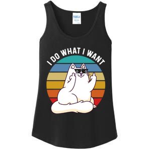 I Do What I Want Funny Cat Attitude Cat Lover Ladies Essential Tank