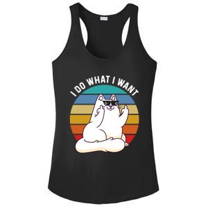 I Do What I Want Funny Cat Attitude Cat Lover Ladies PosiCharge Competitor Racerback Tank