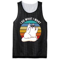 I Do What I Want Funny Cat Attitude Cat Lover Mesh Reversible Basketball Jersey Tank