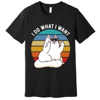 I Do What I Want Funny Cat Attitude Cat Lover Premium T-Shirt