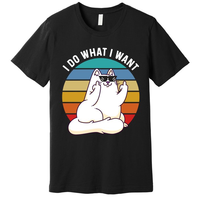 I Do What I Want Funny Cat Attitude Cat Lover Premium T-Shirt