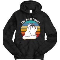 I Do What I Want Funny Cat Attitude Cat Lover Tie Dye Hoodie