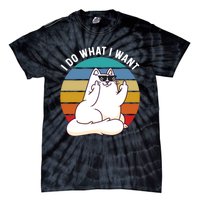 I Do What I Want Funny Cat Attitude Cat Lover Tie-Dye T-Shirt