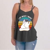 I Do What I Want Funny Cat Attitude Cat Lover Women's Strappy Tank