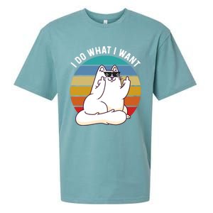 I Do What I Want Funny Cat Attitude Cat Lover Sueded Cloud Jersey T-Shirt