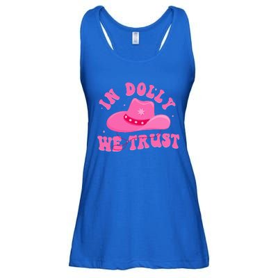 In D.O.L.L.Y We Trust Pink Hat Ladies Essential Flowy Tank