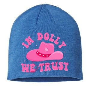 In D.O.L.L.Y We Trust Pink Hat Sustainable Beanie