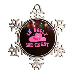 In D.O.L.L.Y We Trust Pink Hat Metallic Star Ornament