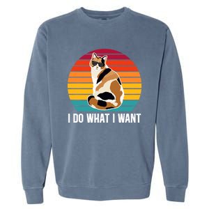 I Do What I Want Calico Cat Owner Calico Cat Lover Gift Garment-Dyed Sweatshirt