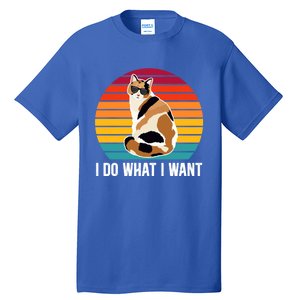 I Do What I Want Calico Cat Owner Calico Cat Lover Gift Tall T-Shirt