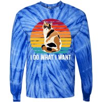 I Do What I Want Calico Cat Owner Calico Cat Lover Gift Tie-Dye Long Sleeve Shirt