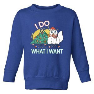 I Do What I Want Mischievous Christmas Cat Meaningful Gift Toddler Sweatshirt