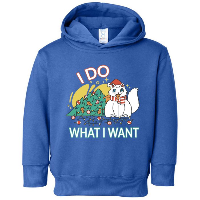 I Do What I Want Mischievous Christmas Cat Meaningful Gift Toddler Hoodie