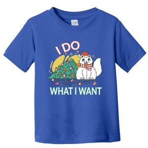 I Do What I Want Mischievous Christmas Cat Meaningful Gift Toddler T-Shirt