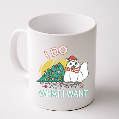 I Do What I Want Mischievous Christmas Cat Meaningful Gift Coffee Mug