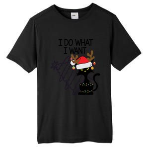 I Do What I Want Christmas Tree Cat Gift Tall Fusion ChromaSoft Performance T-Shirt