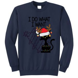 I Do What I Want Christmas Tree Cat Gift Sweatshirt