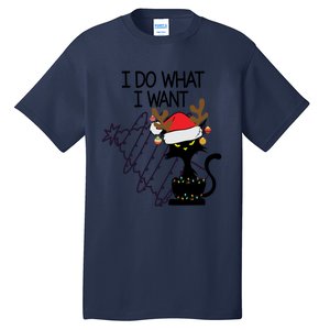 I Do What I Want Christmas Tree Cat Gift Tall T-Shirt