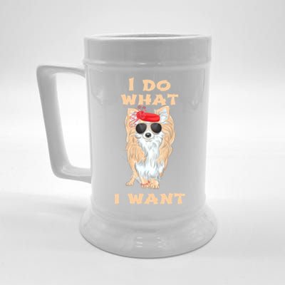 I Do What I Want Chihuahua Gift Beer Stein