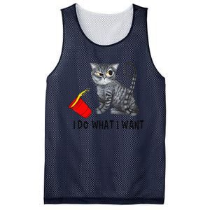 I Do What I Want Cat Coffee Black Cat Red Cup Funny Graphic Gift Mesh Reversible Basketball Jersey Tank