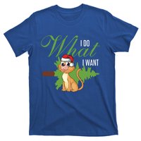 I Do What I Want Cat Wearing Santa Hat Sarcastic Christmas Meaningful Gift T-Shirt