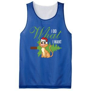 I Do What I Want Cat Wearing Santa Hat Sarcastic Christmas Meaningful Gift Mesh Reversible Basketball Jersey Tank