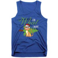 I Do What I Want Cat Wearing Santa Hat Sarcastic Christmas Meaningful Gift Tank Top