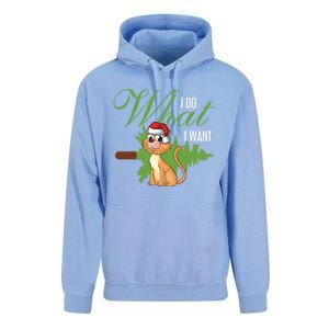 I Do What I Want Cat Wearing Santa Hat Sarcastic Christmas Meaningful Gift Unisex Surf Hoodie