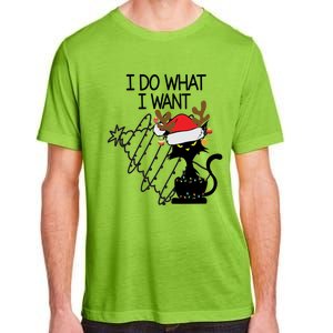 I Do What I Want Christmas Tree Cat Gift Adult ChromaSoft Performance T-Shirt