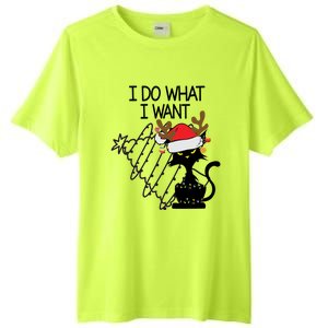 I Do What I Want Christmas Tree Cat Gift Tall Fusion ChromaSoft Performance T-Shirt