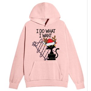 I Do What I Want Christmas Tree Cat Gift Urban Pullover Hoodie