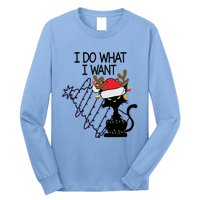 I Do What I Want Christmas Tree Cat Gift Long Sleeve Shirt