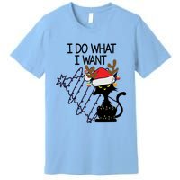 I Do What I Want Christmas Tree Cat Gift Premium T-Shirt