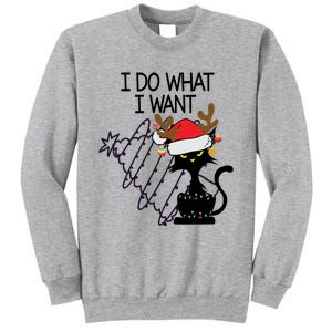 I Do What I Want Christmas Tree Cat Gift Sweatshirt