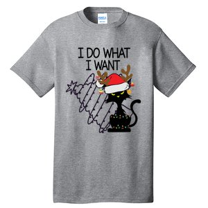 I Do What I Want Christmas Tree Cat Gift Tall T-Shirt