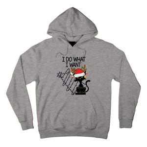 I Do What I Want Christmas Tree Cat Gift Tall Hoodie