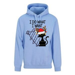 I Do What I Want Christmas Tree Cat Gift Unisex Surf Hoodie