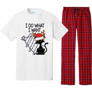 I Do What I Want Christmas Tree Cat Gift Pajama Set