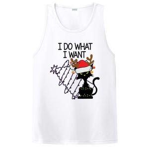 I Do What I Want Christmas Tree Cat Gift PosiCharge Competitor Tank